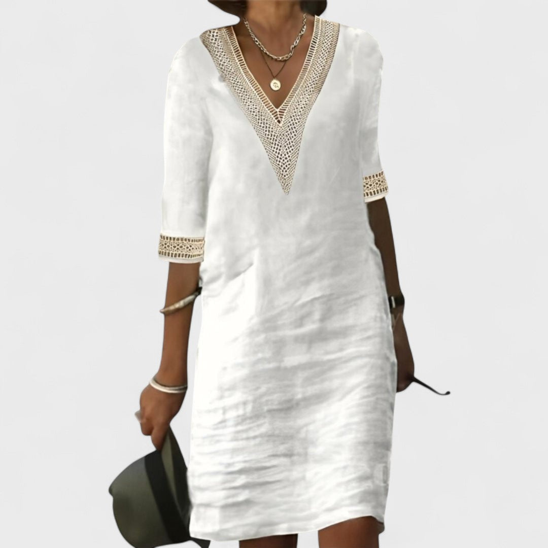 Emilia - Elegantní Lněné Šaty