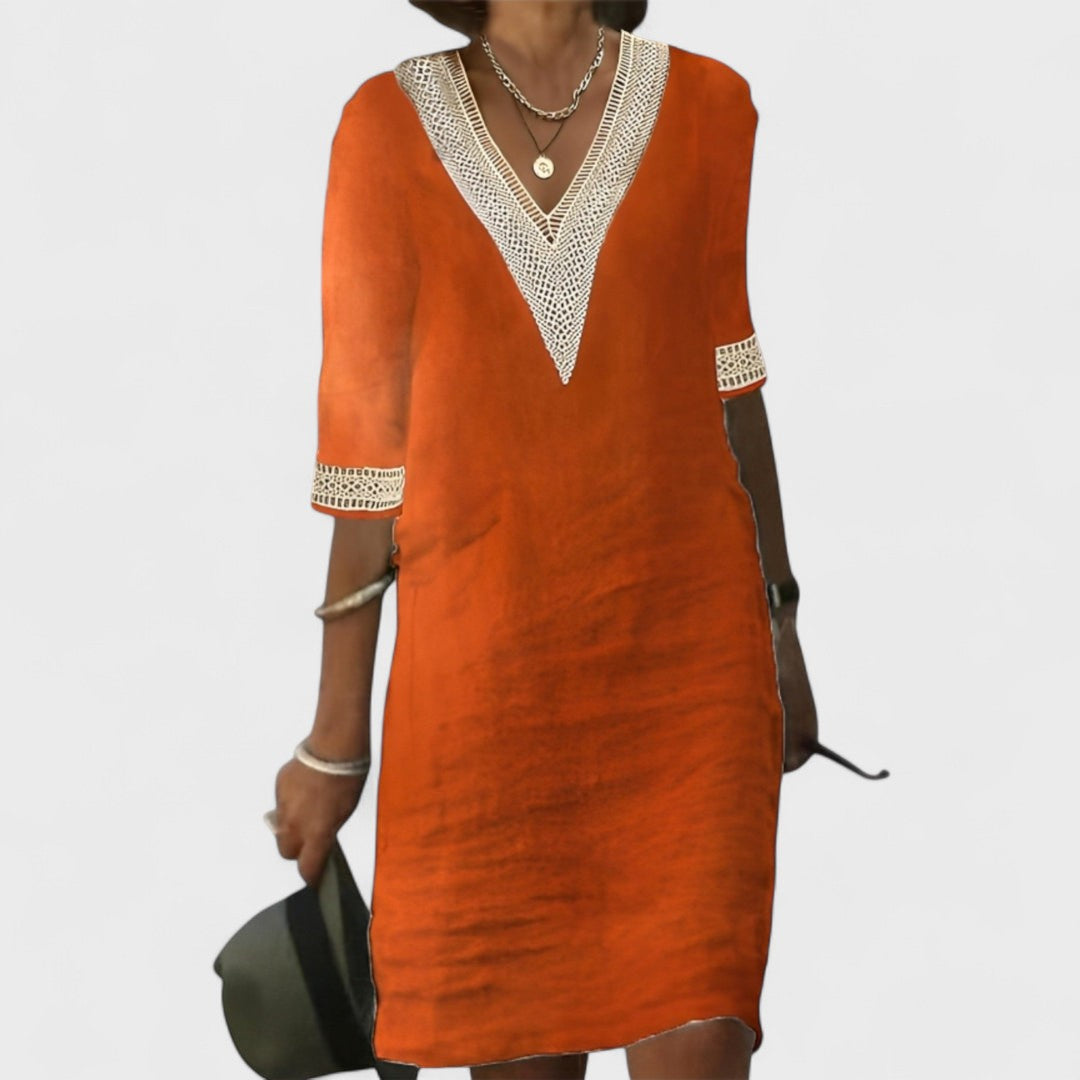 Emilia - Elegantní Lněné Šaty